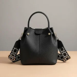 Sac seau bandoulière motif graphique - Vue 1 - sac seau