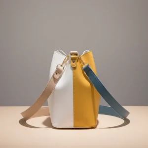 Sac seau bicolore en cuir synthétique - Vue 2 - sac seau