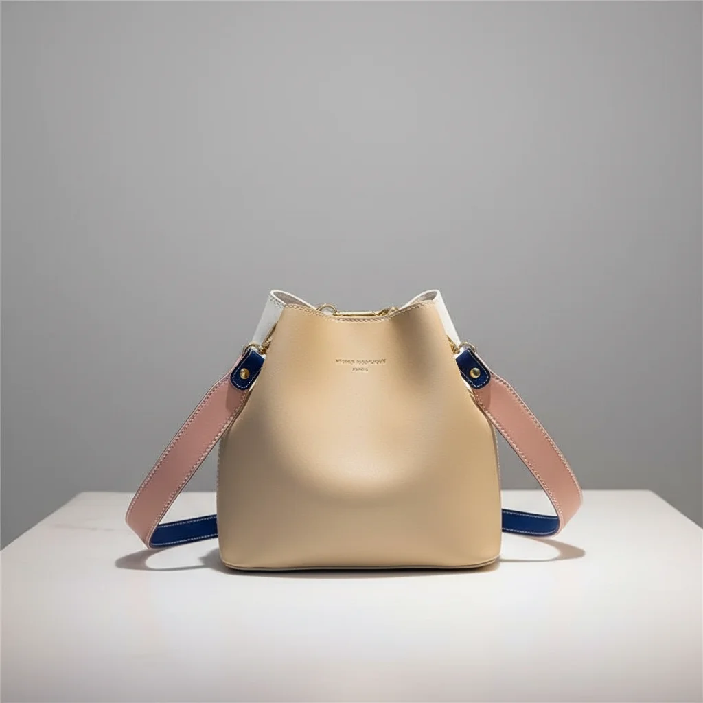 Sac seau bicolore en cuir synthétique 21cm - Vue 1 - sac seau