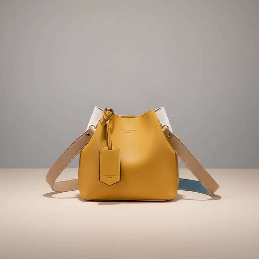 Sac seau bicolore en cuir synthétique - Vue 6 - sac seau