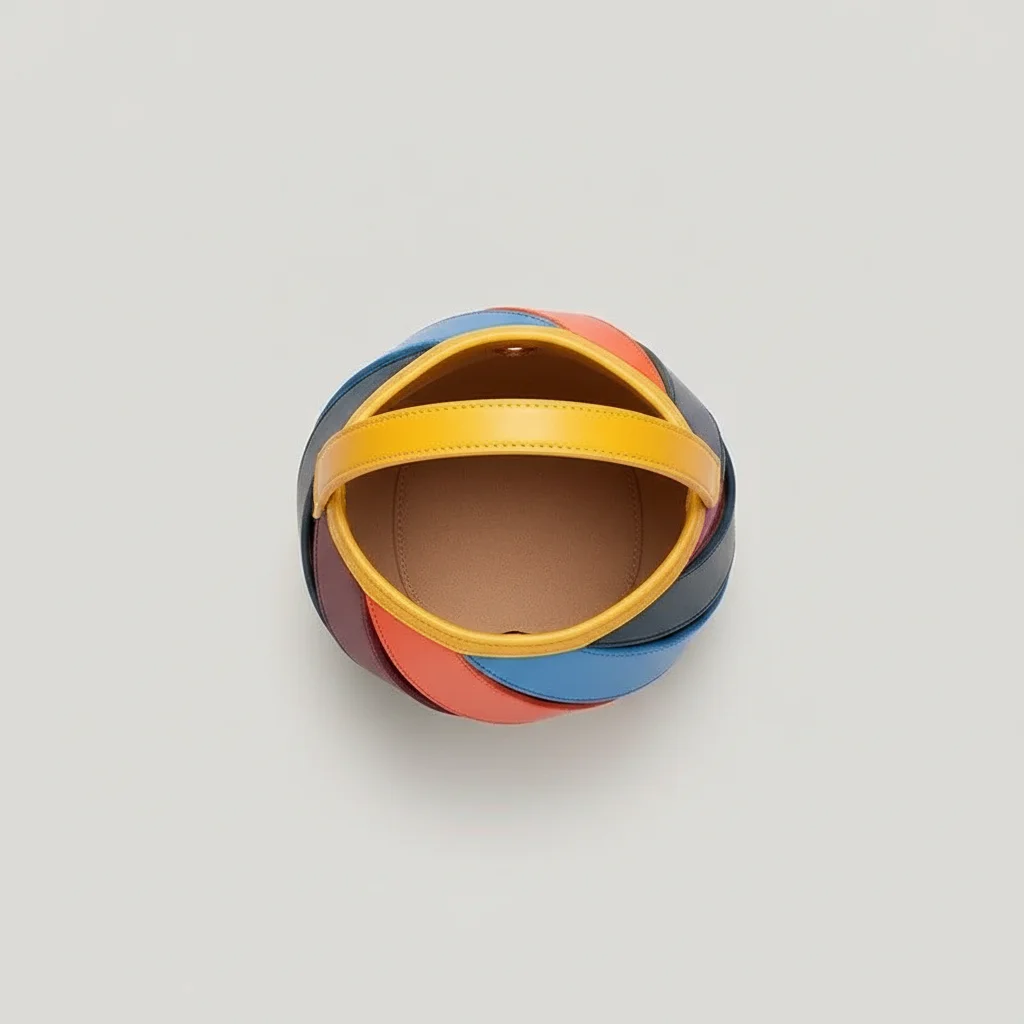 Sac seau boule cuir synthétique multicolore - Vue 3 - sac seau