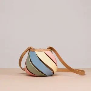 Sac seau boule cuir synthétique pastel - Vue 2 - sac seau