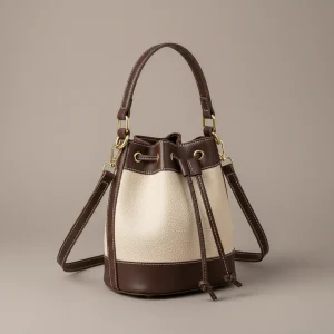 Sac seau cuir synthétique bicolore - Vue 1 - sac seau