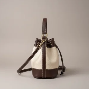 Sac seau cuir synthétique bicolore - Vue 2 - sac seau