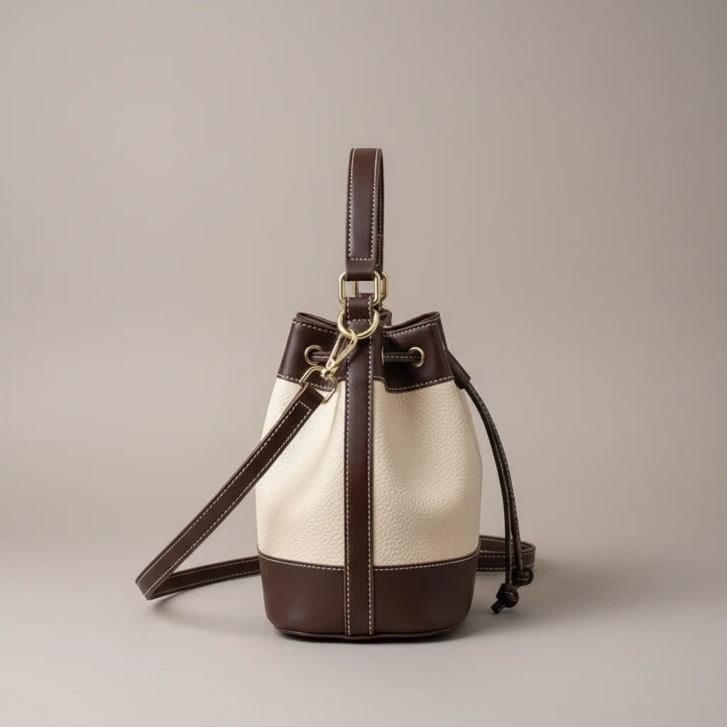 Sac seau cuir synthétique bicolore - Vue 2 - sac seau