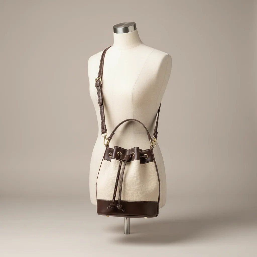 Sac seau cuir synthétique bicolore - Vue 5 - sac seau