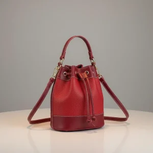 Sac seau cuir synthétique surpiqué - Vue 1 - sac seau