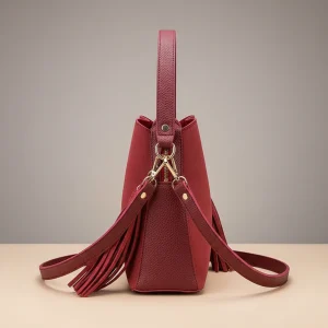Sac seau daim synthétique bi-matière - Vue 2 - sac seau