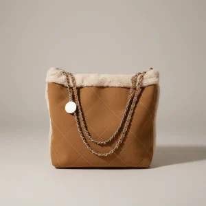 Sac seau daim synthétique et fausse fourrure - Vue 2 - sac seau
