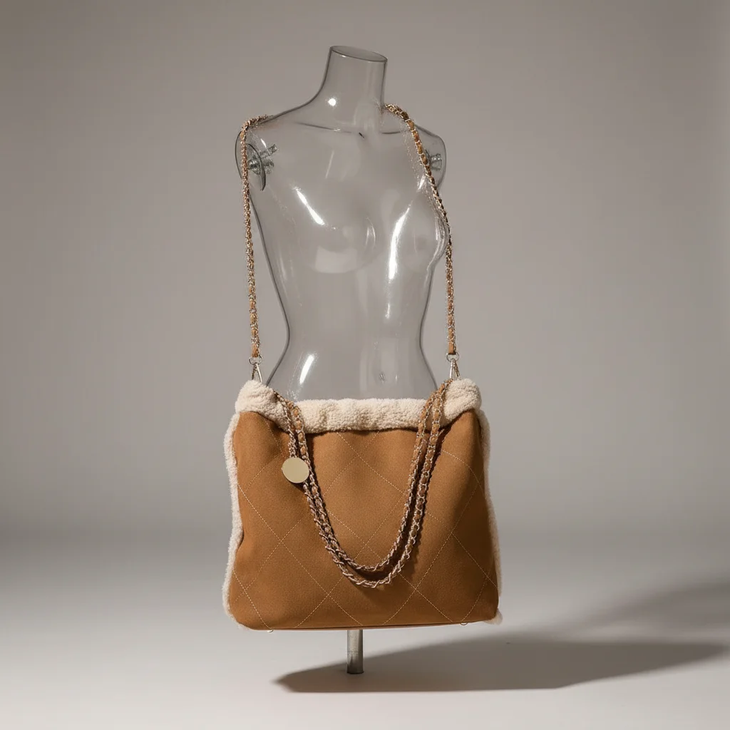 Sac seau daim synthétique et fausse fourrure - Vue 5 - sac seau