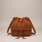Sac seau daim synthétique franges bohème - Vue 1 - sac seau