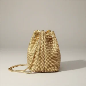 Sac seau doré en strass - Vue 2 - sac seau