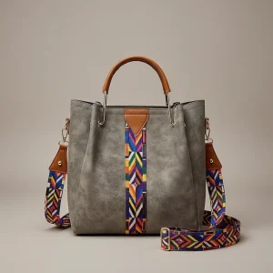 Sac seau grand format brodé fantaisie - Vue 1 - sac seau