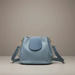 Sac seau jean bandoulière multi-poches - Vue 1 - sac seau