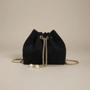 Sac seau mini velours côtelé élégant - Vue 2 - sac seau