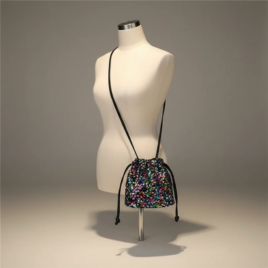 Sac seau multicolore à paillettes - Vue 5 - sac seau