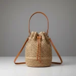 Sac seau paille style bohème - Vue 1 - sac seau