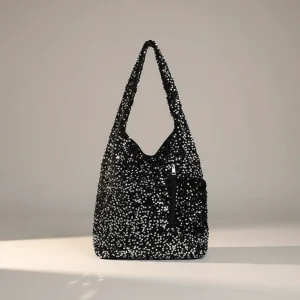 Sac seau pailleté argenté - Vue 1 - sac seau