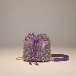Sac seau pailleté festif bandoulière chaîne - Vue 1 - sac seau