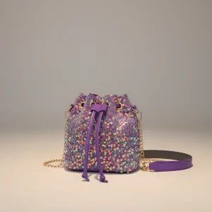 Sac seau pailleté festif bandoulière chaîne - Vue 1 - sac seau