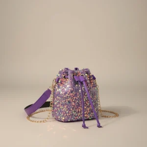 Sac seau pailleté festif bandoulière chaîne - Vue 2 - sac seau