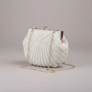 Sac seau perles nacrées bandoulière chaîne - Vue 1 - sac seau