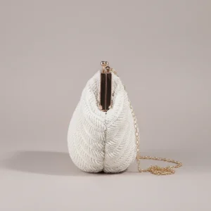 Sac seau perles nacrées bandoulière chaîne - Vue 2 - sac seau