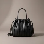 Sac seau plissé cuir synthétique souple - Vue 1 - sac seau