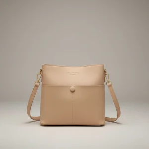 Sac seau simili cuir bandoulière poches - Vue 1 - sac seau
