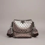 Sac seau similicuir argenté matelassé - Vue 1 - sac seau