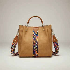 Sac seau similicuir style ethnique bandoulière - Vue 1 - sac seau