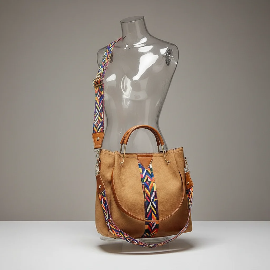 Sac seau similicuir style ethnique bandoulière - Vue 5 - sac seau