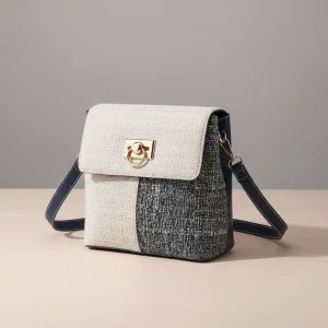 Sac seau tweed bicolore bandoulière - Vue 1 - sac seau