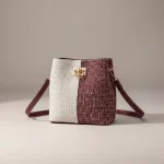 Sac seau tweed bicolore bandoulière - Vue 1 - sac seau