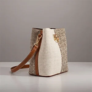 Sac seau tweed bicolore élégant - Vue 2 - sac seau