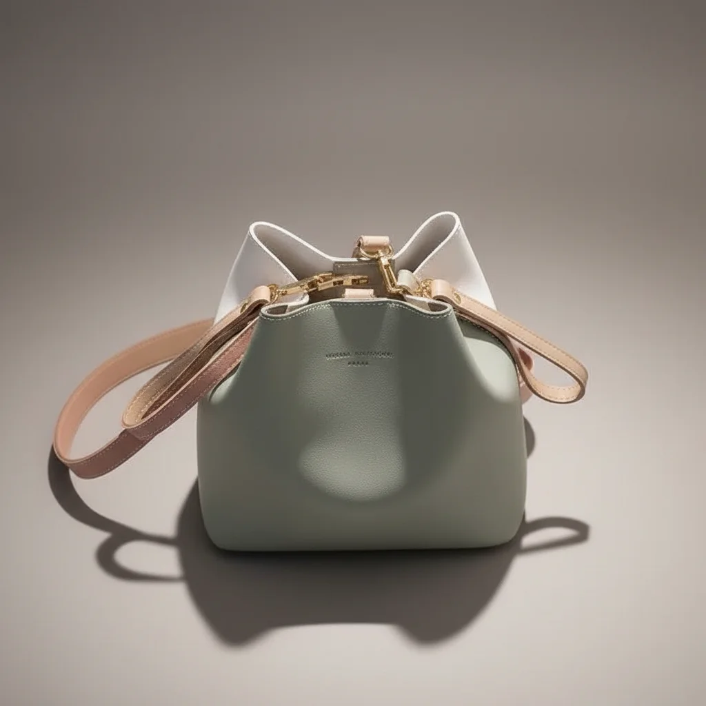 Sac seau urbain bicolore en similicuir - Vue 3 - sac seau