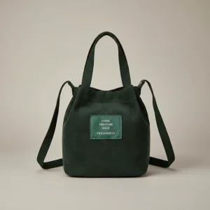 Sac seau velours côtelé compact - Vue 1 - sac seau