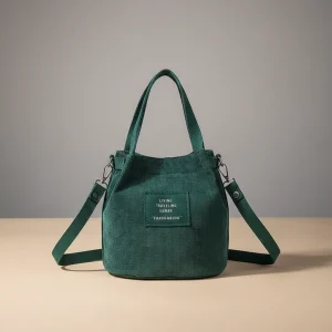 Sac seau velours côtelé compact - Vue 1 - sac seau