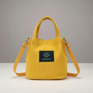 Sac seau velours côtelé ensoleillé - Vue 1 - sac seau