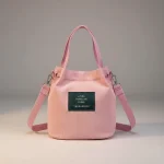 Sac seau velours côtelé rose poudré - Vue 1 - sac seau