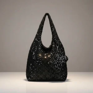 Sac sequin noir - Vue 1 - sac seau